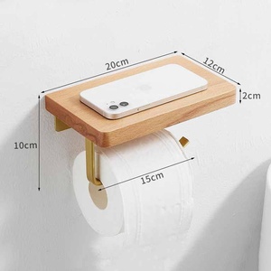 <span class=keywords><strong>Legno</strong></span> naturale porta <span class=keywords><strong>carta</strong></span> <span class=keywords><strong>igienica</strong></span> porta <span class=keywords><strong>carta</strong></span> <span class=keywords><strong>legno</strong></span> con mensola bagno accessori mensola di stoccaggio con porta telefono - Product Image 2