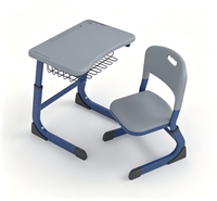Ensemble bureau et chaise pour lycéen, bureau portable pour adulte, mobilier scolaire, chaise, tablettes, bureau en plastique ABS
