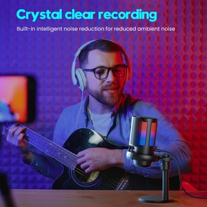 Me6s Game Wired <b>Microphone</b> Rgb Live Capac USB Condenser <b>Microphone</b> Stand Noise Reduction <b>for</b> Podcast/Laptop/Streaming Podcast - Product Image 6