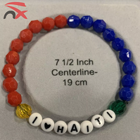 Collier en perles acryliques personnalisées avec inscription « Haiti Football Fans » pour encourager les supporters, décoration, bracelet haïtien