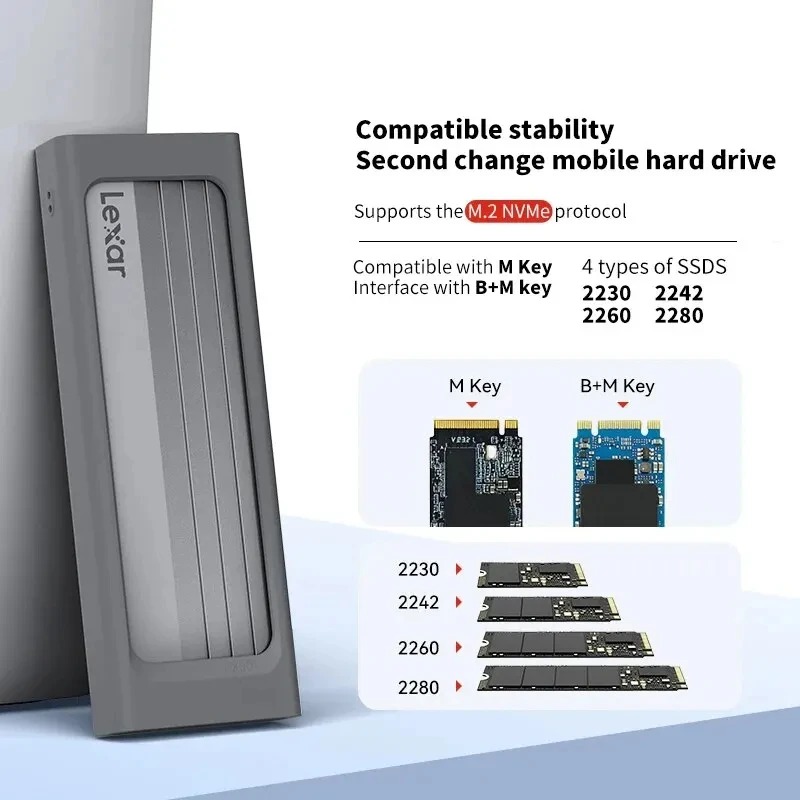 Lexar SSD1TB M.2 2280 PCIe＋ORICO 外付けケース ORICOのM.2 SSD用外