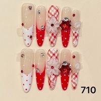 Presse colorée sur les ongles en gros autocollants acryliques de haute qualité conseils 3D couverture complète ongles Style de luxe conception à la main