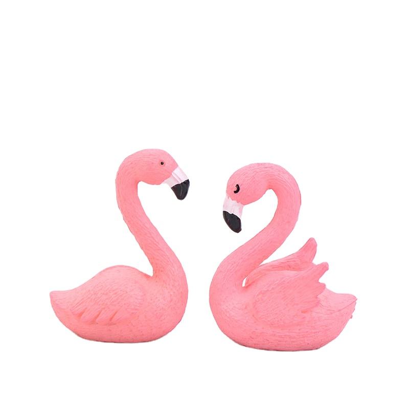 Cartoon Animal Figures Mini Ornaments Flamingo Mini Plastic Crafts