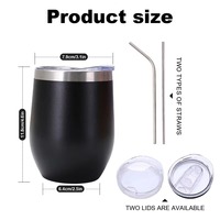 Venta al por mayor: Vasos de vino sin tallo de acero inoxidable de 12 oz, termos de vacío de doble pared, botellas de agua al por mayor
