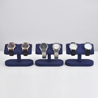 Présentoir de Luxe pour Montres et Bracelets Noir, Support de Montre pour Homme en Cuir Suédé et Métal