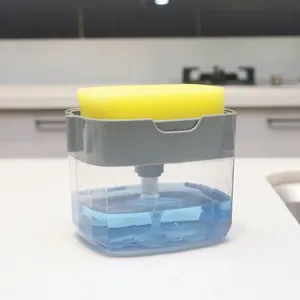 creative kitchen plastic 2 in 1 soap dispenser sponge holder
