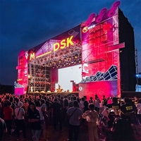 Structure de scène LED portable Muen en alliage d'aluminium et contreplaqué de 50 m² pour événements, mariages, festivals de musique 11x6x6M