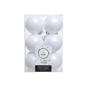 Scatola da 12 palline decorative bianche per albero di Natale da 6 cm, ideali per decorare e abbellire l'arredamento natalizio. - Product Image 1