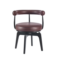 Chaise de salle à manger en bois massif de style moderne et simple pour café, restaurant, cuisine, avec assise en cuir