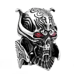 Cool Hannya Ring Enorme Oorlog Skull Garo Ring Retro Rvs Japan Biker Man Sieraden Japanse Super Hero Ring Evil oni Noh