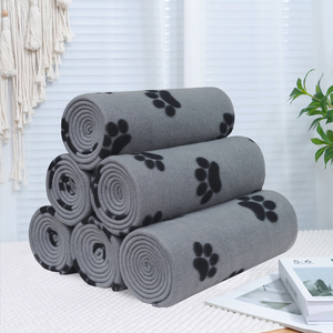 Coperta Morbida Reversibile in Pile a Doppio Lato, Ecologica Americana, Lavabile, Facile da Pulire, con Logo Personalizzato e Impronta di Zampa, per Tutte le Stagioni - Product Image 1