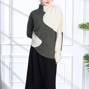 Pull tricoté d'hiver personnalisé OEM ODM, anti-boulochage, en coton, à manches longues, à motifs, pour femme - Product Image 4