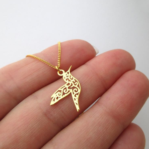 Conjunto de Joyería de <span class=keywords><strong>Collar</strong></span> con Colgante Minimalista de Moda, <span class=keywords><strong>Collar</strong></span> con Colgante de Colibrí Chapado en Oro de 18K para Regalo Diario o de Fiesta - Product Image 3