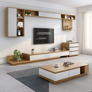 Ensemble de table basse et <span class=keywords><strong>meuble</strong></span> <span class=keywords><strong>TV</strong></span> de luxe moderne avec design en panneaux MDF pour salon, meubles de maison - Product Image 4