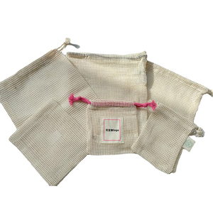 Custom Logo Accept 9*14Cm Reusable Recyclable Organic Cotton Mesh <b>Bag</b> Drawstring Packaging Favors for Soap Candle Fruit - Product Image 5