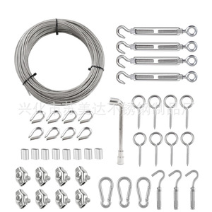 Stainless Steel Wire Rope Kit With Turnbuckles Hooks And Hardware For Outdoor Use - Product Image 1