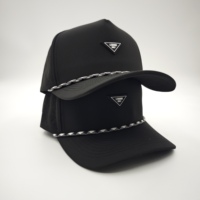 Gorra Deportiva de Golf de Cinco Paneles, Impermeable, de Oxford, con Emblema de Silicona Personalizado, MOQ Bajo, OEM, Perforada con Láser, Transpirable