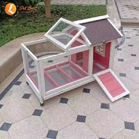 Cage à lapins moderne et durable en bois avec roulettes, plateau amovible, toit imperméable, pour usage extérieur, pour cochons d'Inde et écureuils