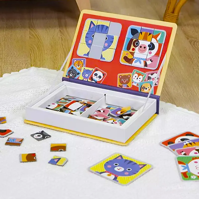 Custom Cartoon Magnetische Legpuzzels Bord Model Educatief Boek Educatief Speelgoed Geschikt Voor Kinderen Kinderen Van 3 +