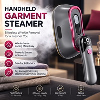 Fer à vapeur portable 1200W avec semelle en céramique, réservoir d'eau de 180 ml, 3 niveaux de vapeur pour l'entretien quotidien des vêtements