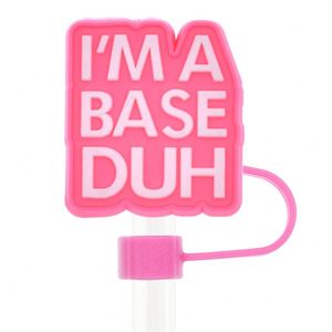 Cheer Leading Taza de dibujos animados Topper de paja Cheer Mom Cheer Dad Love New Silicone Custom Straw Charms Cap Wholesale Cute Straw Cap - Product Image 6