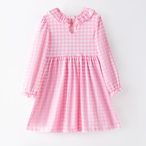 <span class=keywords><strong>Robe</strong></span> d'hiver décontractée pour bébés et jeunes enfants, filles, à manches longues, à carreaux roses, avec broderie <span class=keywords><strong>de</strong></span> personnages, en stock, ODM - Product Image 3