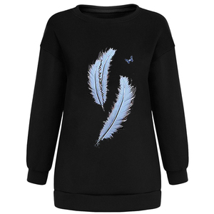 Felpe <span class=keywords><strong>con</strong></span> stampa <span class=keywords><strong>piume</strong></span> Harajuku Vintage Pullover Femme Hiver Sudadersa Para Mujer felpe da donna - Product Image 5