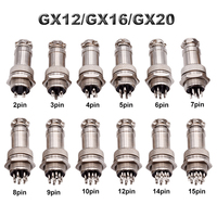 Connecteur circulaire électrique aérien mâle/femelle GX12 GX20 GX16 multi-prises 2 3 4 5 6 7 8 9 10 12 14 15 broches pour câble