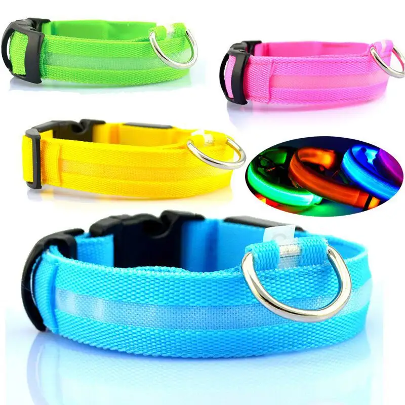 Collar de perro mascota LED brillante luz ajustable antipérdida para perros pequeños productos electrónicos para mascotas