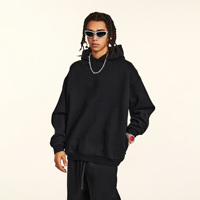 Sweat à capuche sport en polaire 345 GSM avec fermeture éclair discrète, coupe ample, pour homme, automne-hiver, marque privée, vente en gros