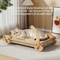 Canapé-lit pour chat en sisal, griffoir tout-en-un avec design anti-poussière, plateforme surélevée respirante pour toutes les saisons