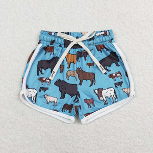 Pantalones cortos de verano para niñas pequeñas, estilo occidental, informales, para hacer ejercicio, cintura elástica, pantalones cortos holgados con cordón - Product Image 4