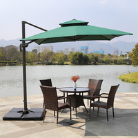 3.5x3.5m parapluie ma banane aluminium marché jardin patio parasol cantilever extérieur avec parapluie rotatif et inclinable
