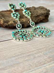 Pendientes Colgantes Hechos a Mano de Plata de Ley con Turquesa Kingman y Plata de Ley, Joyería Artesanal Única para Mujer, Regalo - Product Image 2