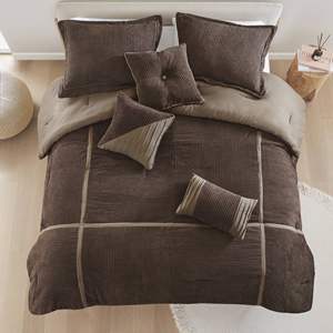 DB 7 Piece Micro Corduroy <b>Comforter</b> <b>Set</b> - Product Image 3