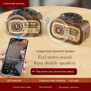 Haut-parleur bluetooth solaire avec radio Fm Solar Am Fm Retro Radio bluetooth Speaker Radio solaire portable Radio à énergie solaire - Product Image 3