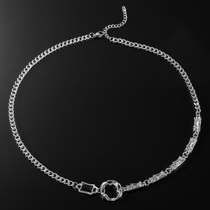 Irregular Design Blackstone <b>Titanium</b> Steel <b>Ring</b> Splicing Necklace Tanjing - Product Image 3