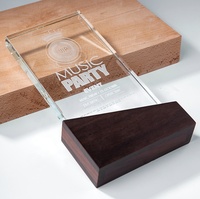 Trofeo de cristal de Material de madera de haya, Logo personalizado, nuevo diseño, 2021