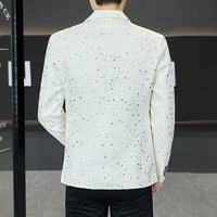 Nouvelle veste de costume homme à simple boutonnage, style coréen, mode, à sequins, infroissable, coupe ajustée, blazer décontracté, col cranté, machine