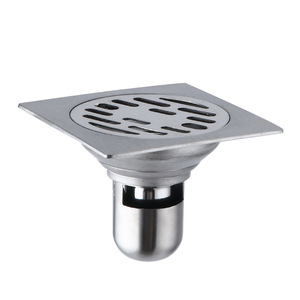 Siphon de sol carré moderne en acier inoxydable 304 gris anthracite anti-odeur pour douche, toilettes, salle de bain et machine à laver - Product Image 1