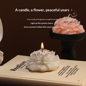 New Peony Scented Soy Wax <b>Candle</b>, Handmade Shaped Aroma <b>Candle</b>, High-end Atmosphere Gift for Indoor Use & Souvenir - Product Image 5