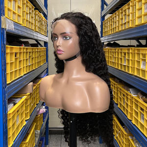 باروكات شعر بشري بورمي خام مجعد بدانتيل كامل أمامي ، 40 بوصة شعر مستعار بشري طويل بموجة عميقة HD أمامي للنساء السمراوات - Product Image 2