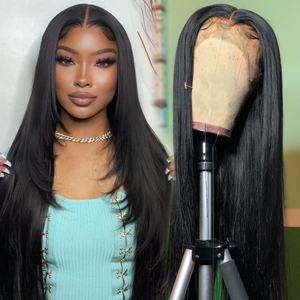 Perruque lisse en cheveux humains, cheveux vierges vietnamiens, pré-épilée, sans colle, perruque en dentelle HD complète, dentelle suisse HD frontale - Product Image 1