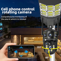 Eseecloud Lampe solaire intégrée de qualité WIFI 12MP CCTV Caméra de surveillance LED IP66 Trois écrans Protection de sécurité Route