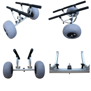 Carrito de Playa para Pesca, Carrito de Kayak con Pedales y Ruedas de Globo, Canoa de Aluminio de Alta Calidad, Accesorios Ajustables para Exteriores - Product Image 1