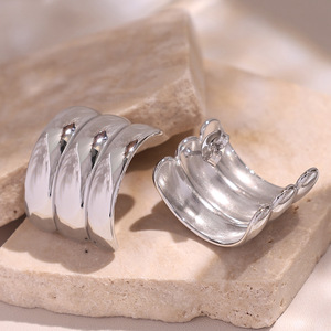 Geometric <b>Stud</b> Earrings Gold <b>Silver</b> Zinc Alloy Party Fashion Women's Earrings EH482 - Product Image 3