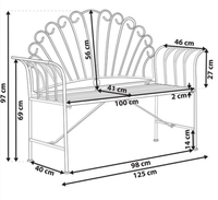 Vente en gros de banc de jardin en métal rose de style moderne, durable et bon marché pour le patio, le parc pour chiens en plein air