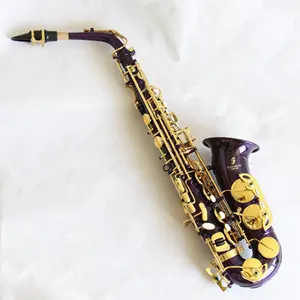 Саксофон для начинающих, альт-саксофон хорошего качества, альт-альт фиолетовый корпус с золотыми клавишами, саксофон