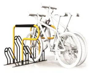 आउटडोर बाइक भंडारण स्टेनलेस स्टील पार्किंग रैक स्टैंड कॉम्पैक्ट पैक 4 बहु बाइक रैक साइकिल वाहक