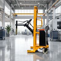 Beliebter Halbautomatischer Papierrollenklammerstapler mit 500kg Tragfähigkeit, Hubhöhe, Elektrischer Rollenrotator und -kippvorrichtung für die Druckindustrie